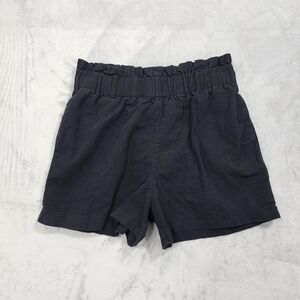 Have Shorts Womens S Black Paperbag Ruffle Elastic Waist Pull On Casual Summer